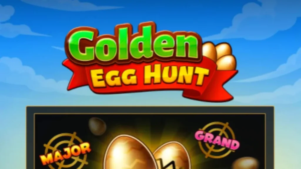 Tampilan visual slot Golden Egg Hunt dengan tema musim semi dan telur emas